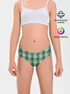 Трусы для девочек / Зеленый клетчатый узор