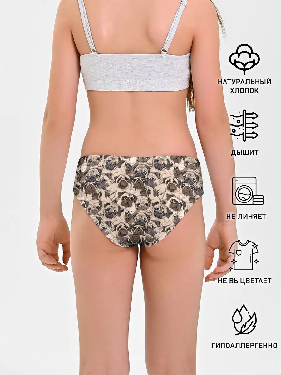 Трусы для девочек / Мопсы