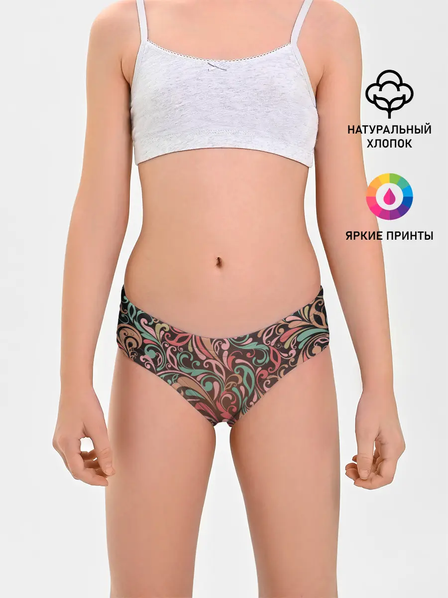 Трусы для девочек / Узор хохломы