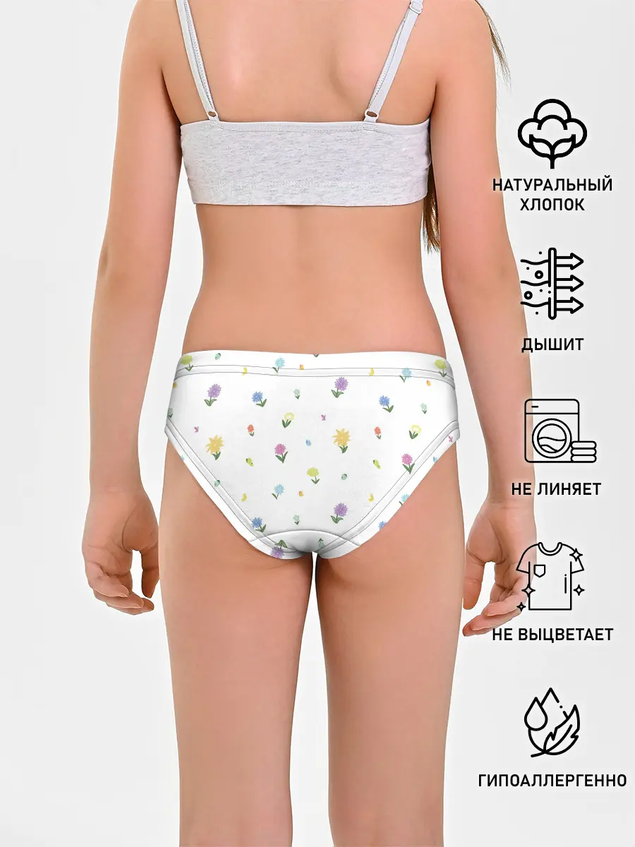 Трусы для девочек / Цветы и бабочки