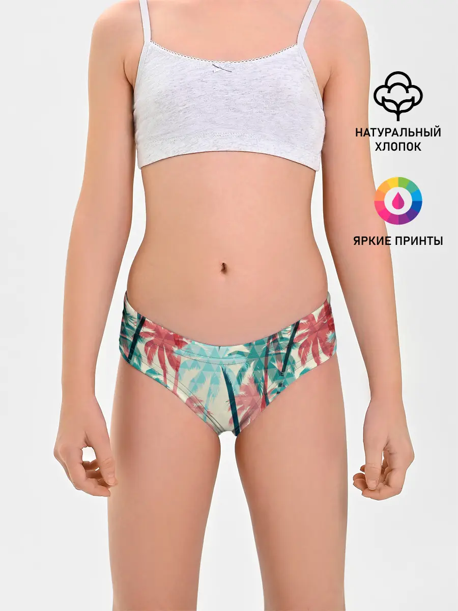 Трусы для девочек / Абстракция Пальмы Текстура