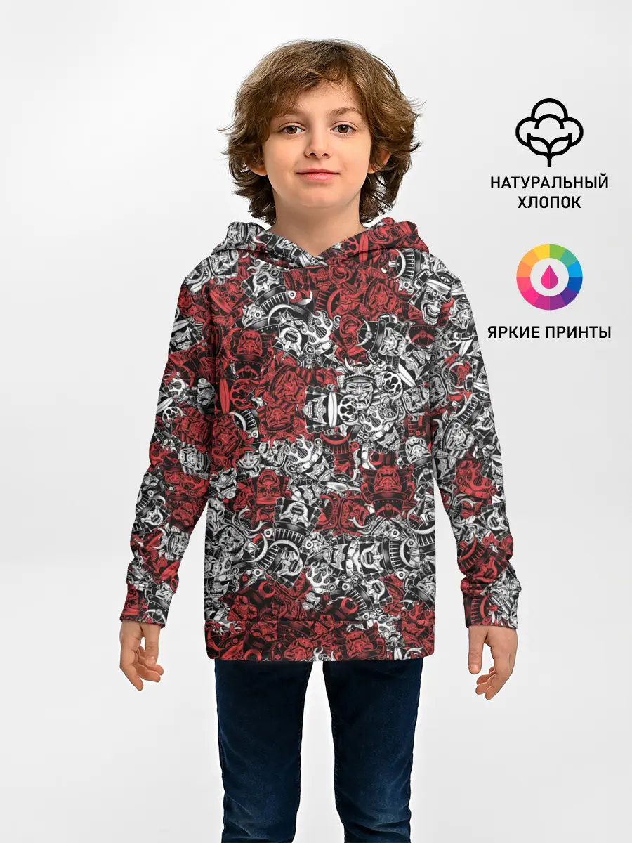 Детское худи / Красные и Белые самураи