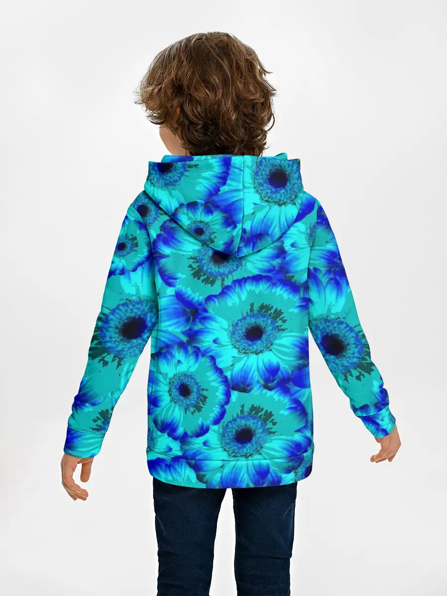 Детское худи / Голубые хризантемы