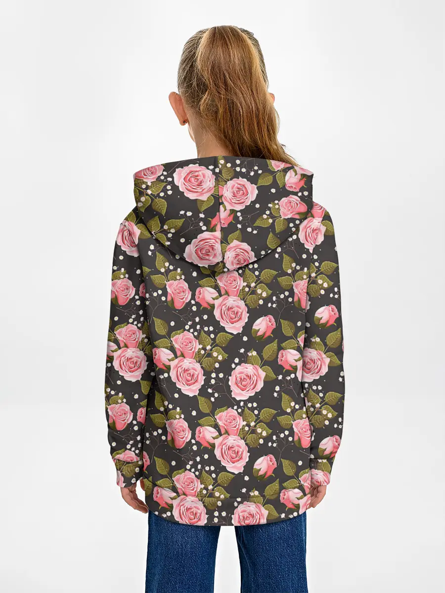 Детское худи / Яркие розовые розы