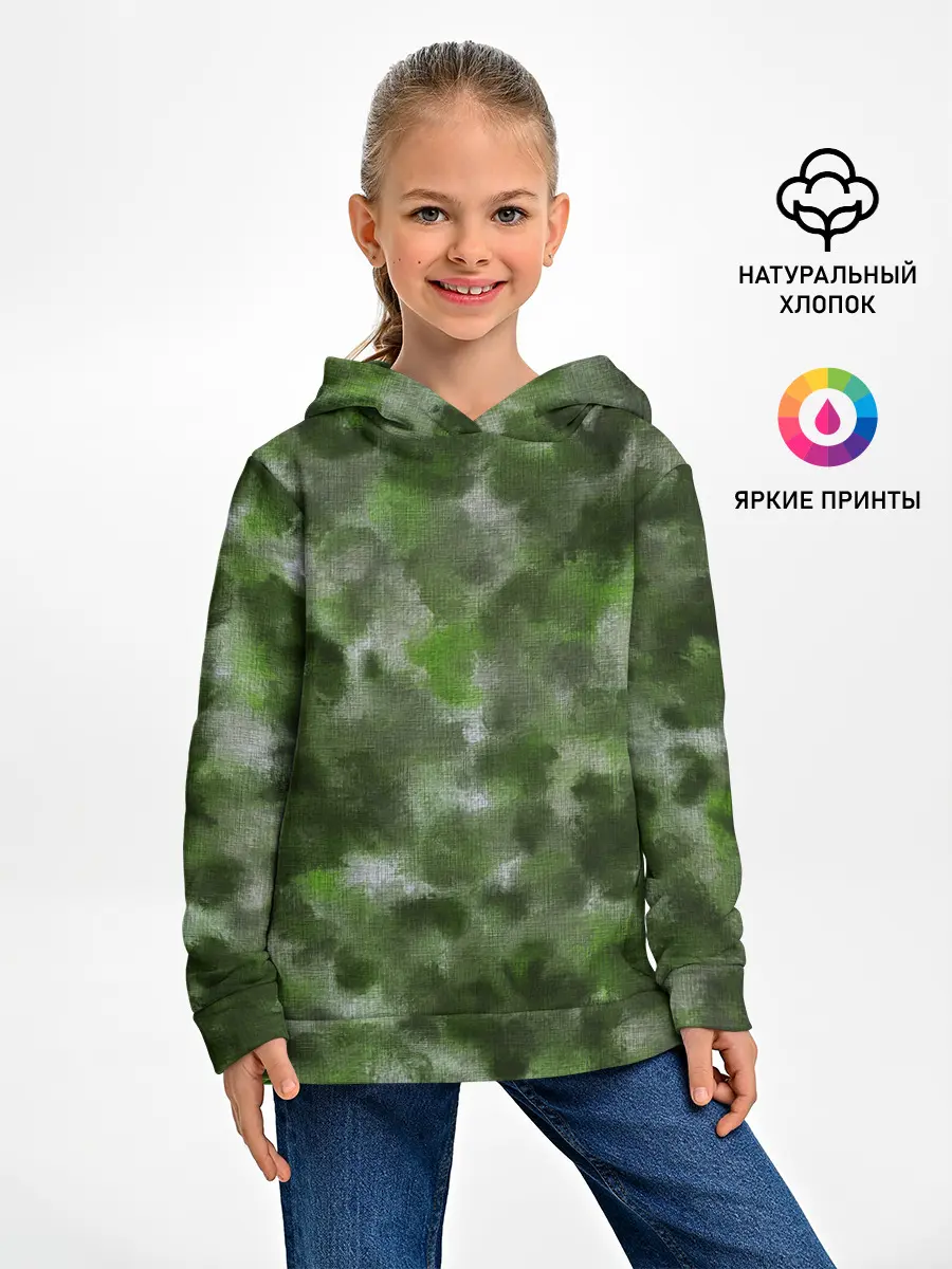 Детское худи / Canvas Green Camo