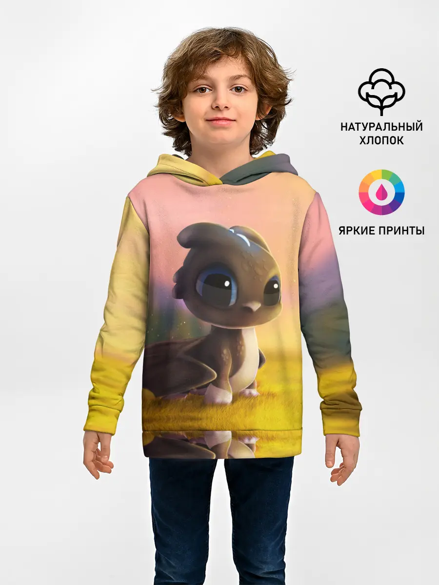 Детское худи / Дракончик на берегу озера