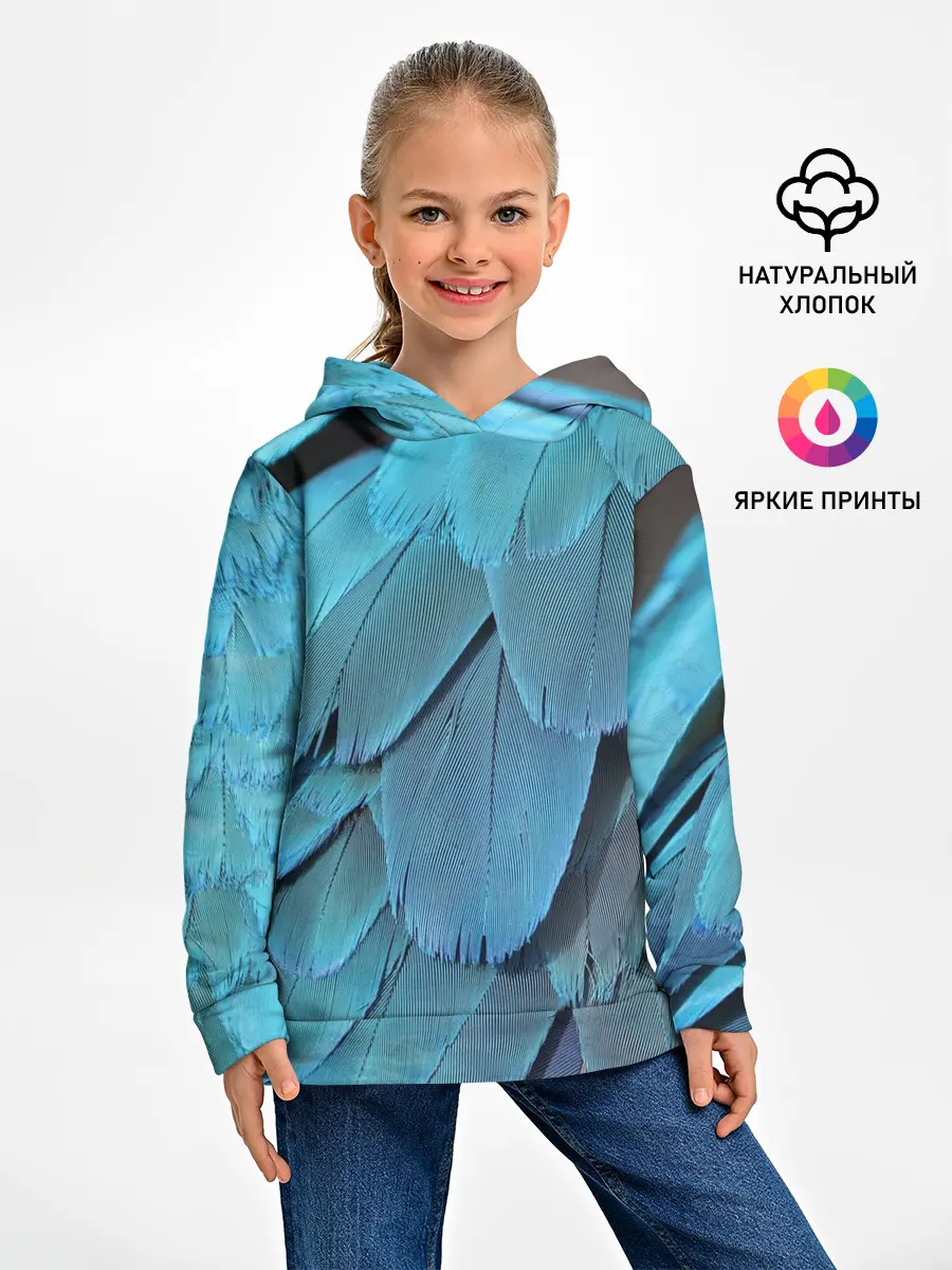 Детское худи / Перья попугая