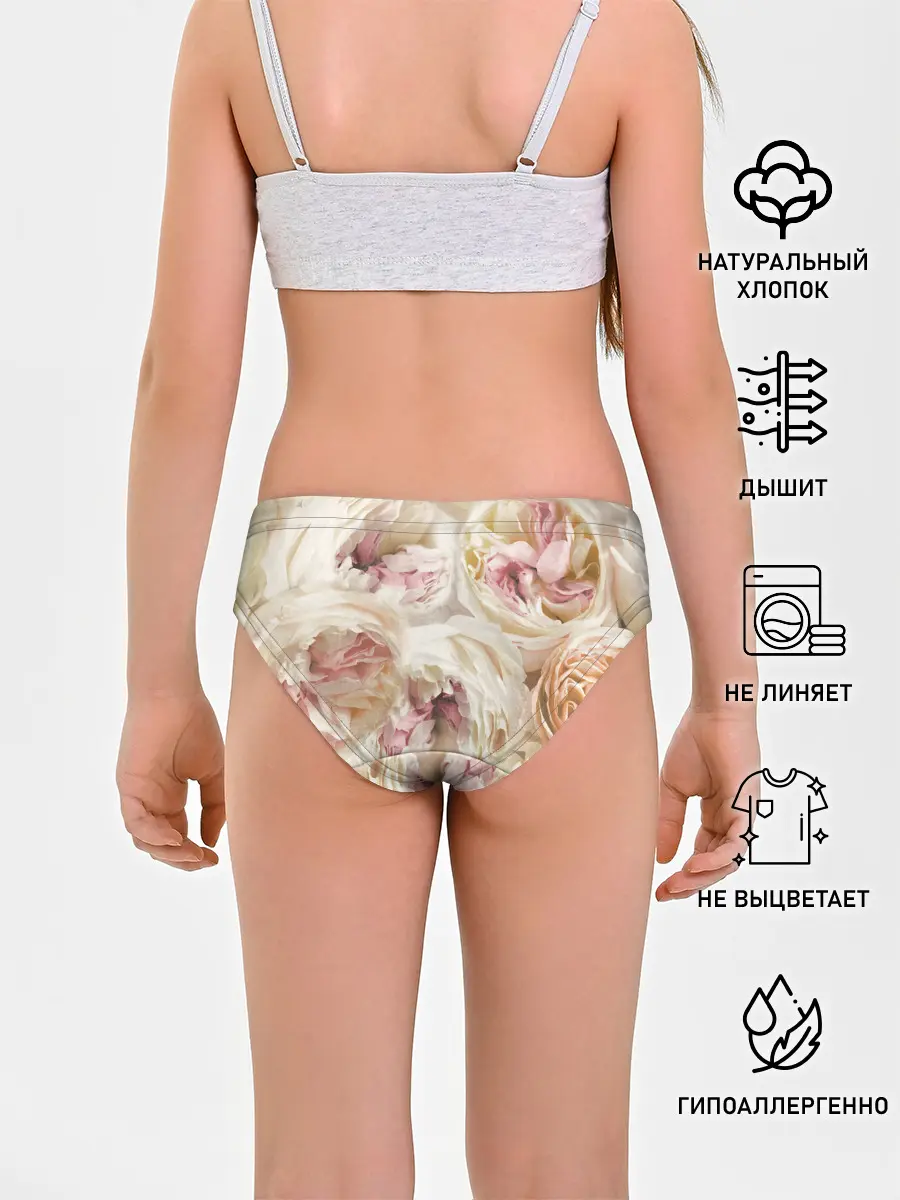 Трусы для девочек / Нежные Пионы
