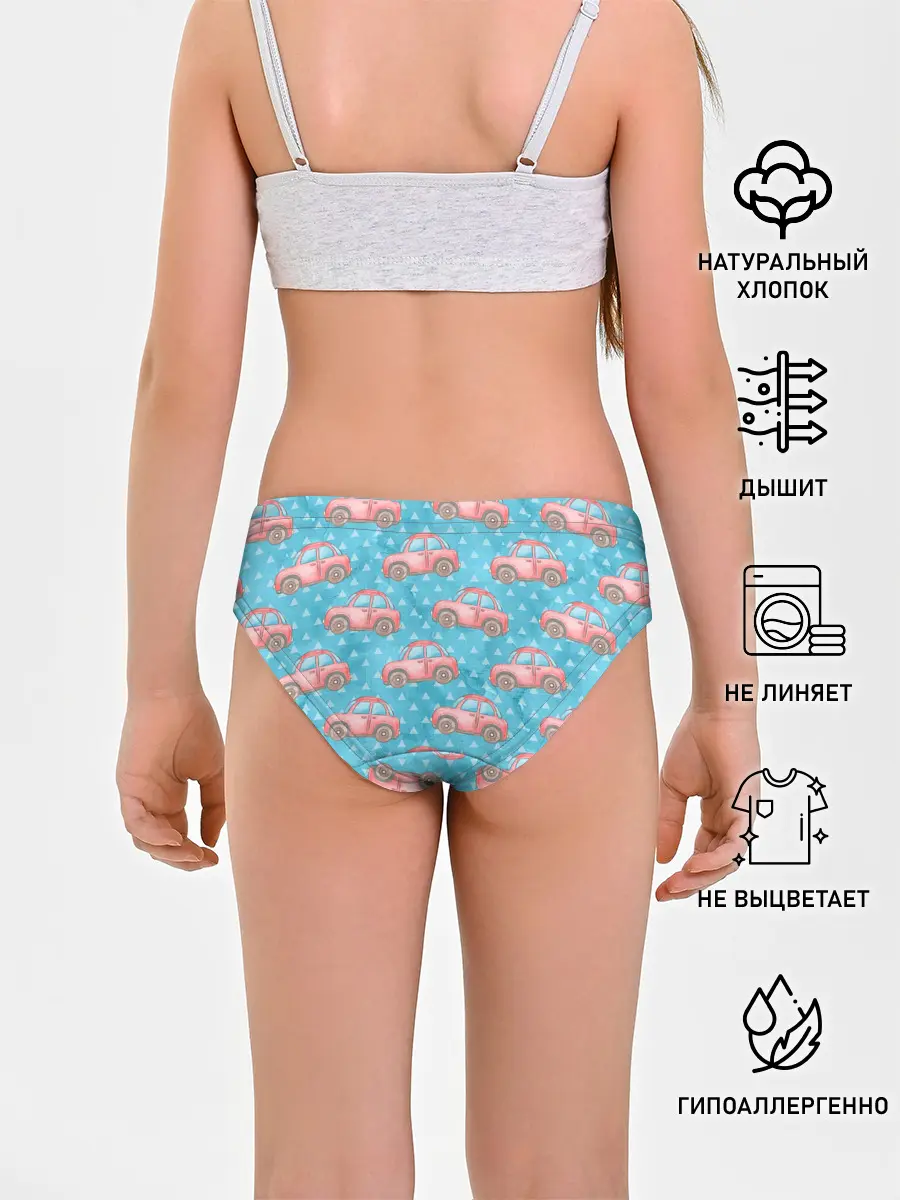 Трусы для девочек / Машинки детский рисунок