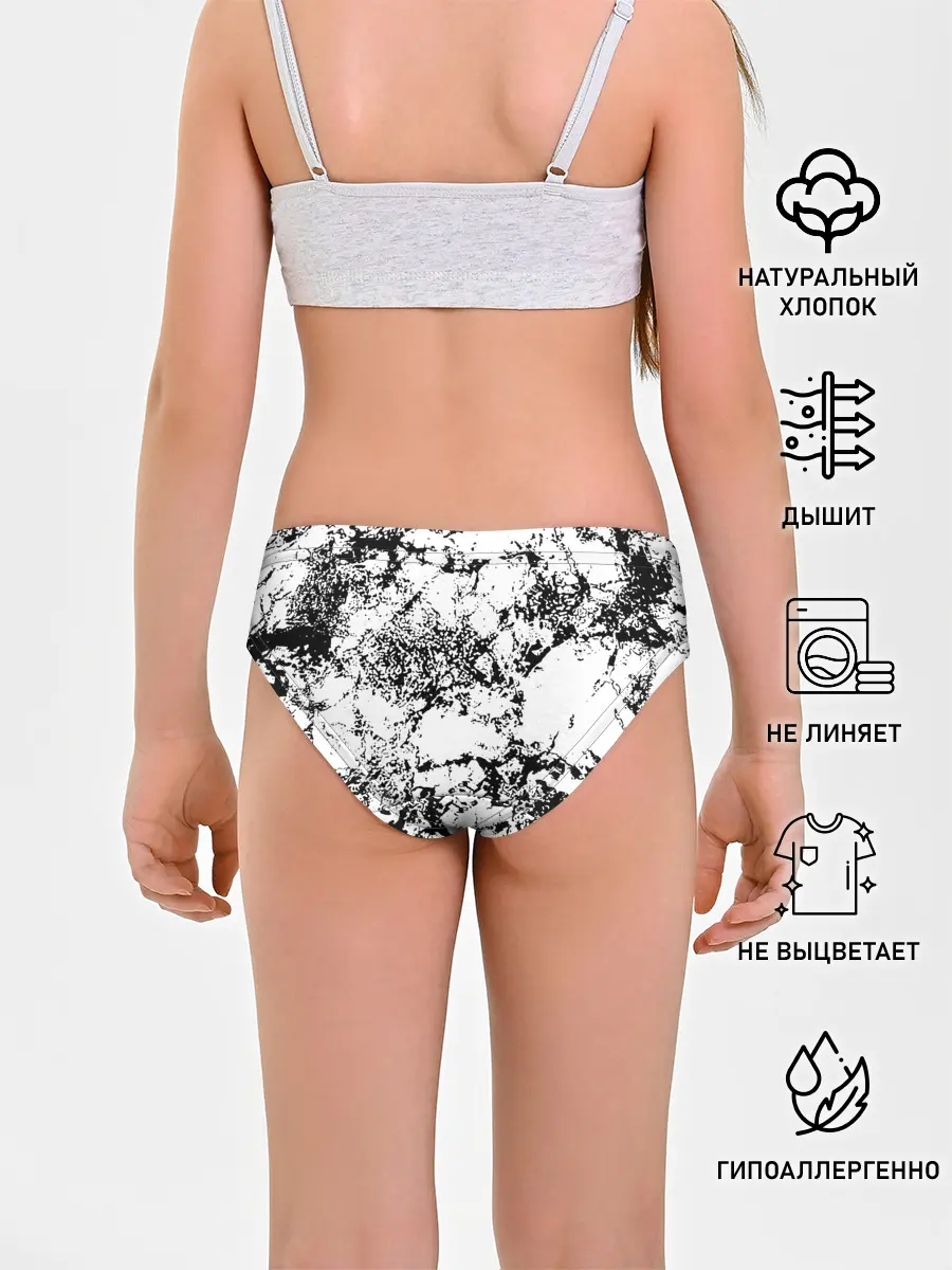 Трусы для девочек / Эффект линогравюры