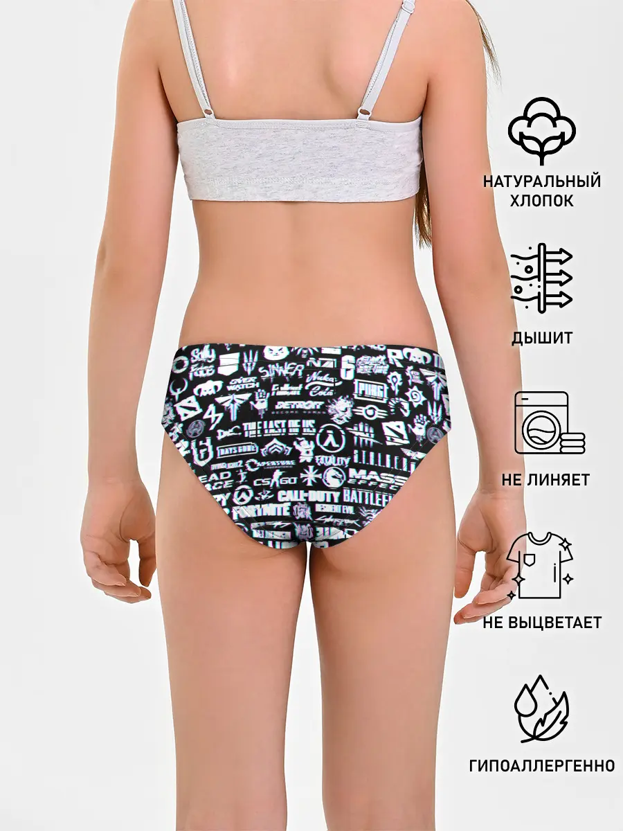 Трусы для девочек / ЛОГОТИПЫ ИГР GLITCH | ГЛИТЧ