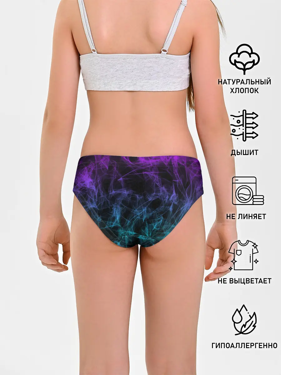 Трусы для девочек / NEON SMOKES STRIPES | НЕОНОВЫЕ ВОЛНЫ