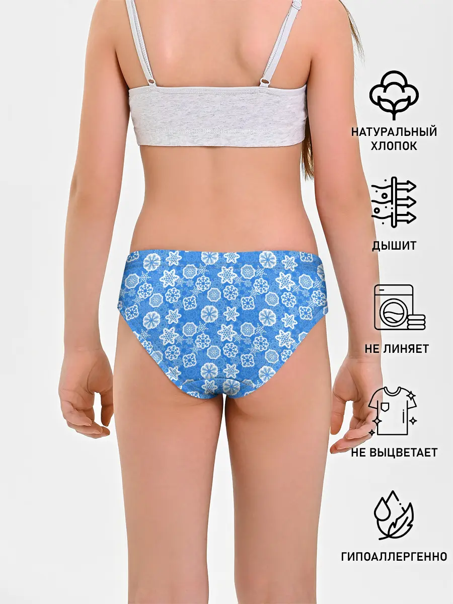 Трусы для девочек / Снежные Новогодние Узоры