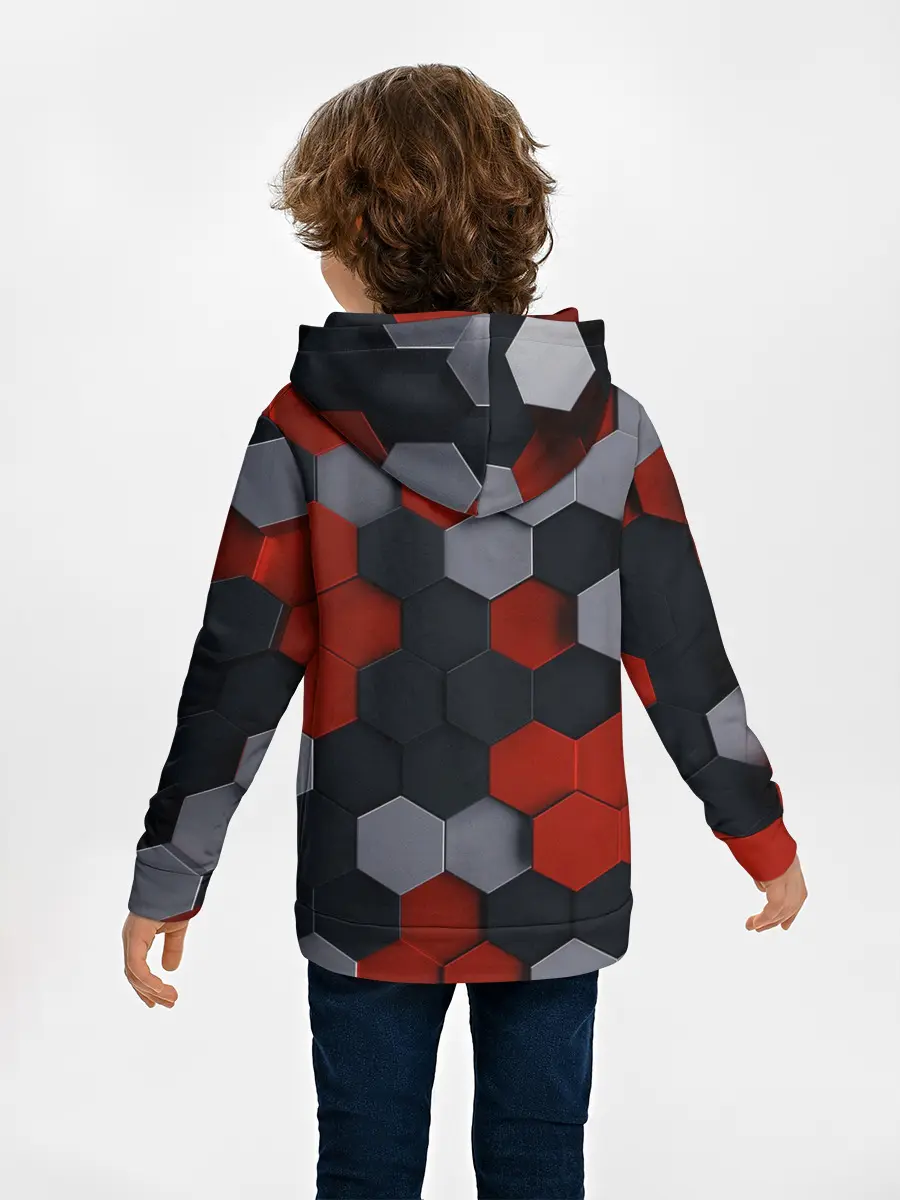 Детское худи / РАЗНОЦВЕТНЫЕ СОТЫ 3D