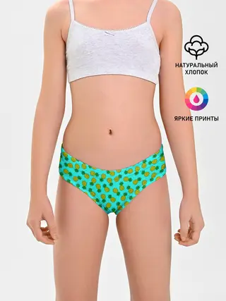Трусы для девочек / Ананасы аква