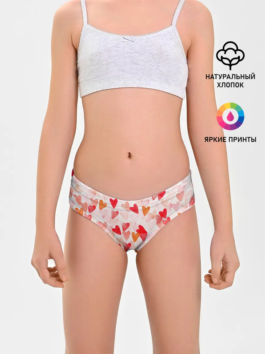 Трусы для девочек / Ванильные сердечки