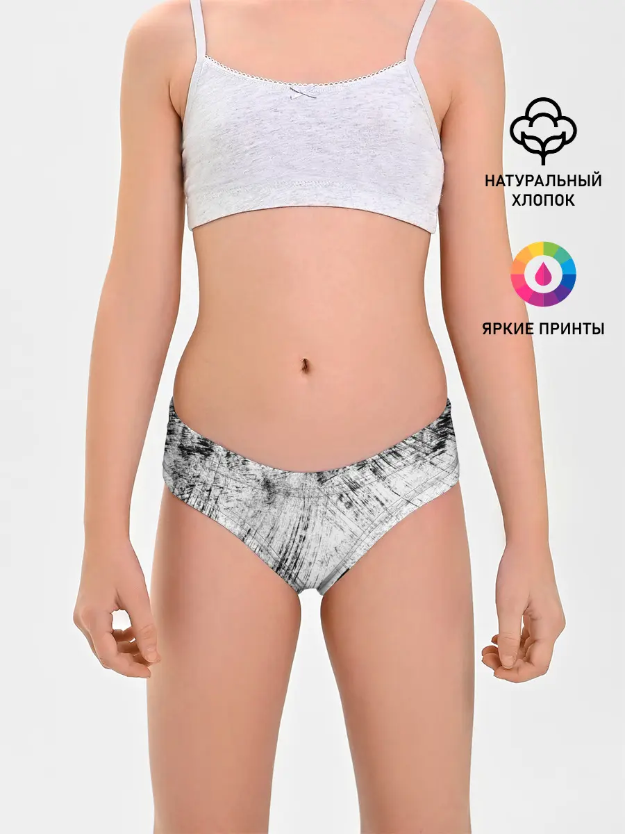 Трусы для девочек / Серые штрихи