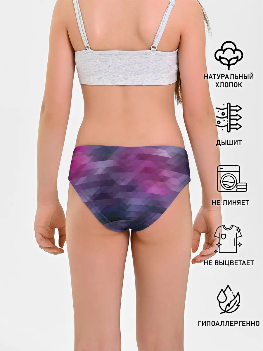 Трусы для девочек / Фиолетово-бордовый узор