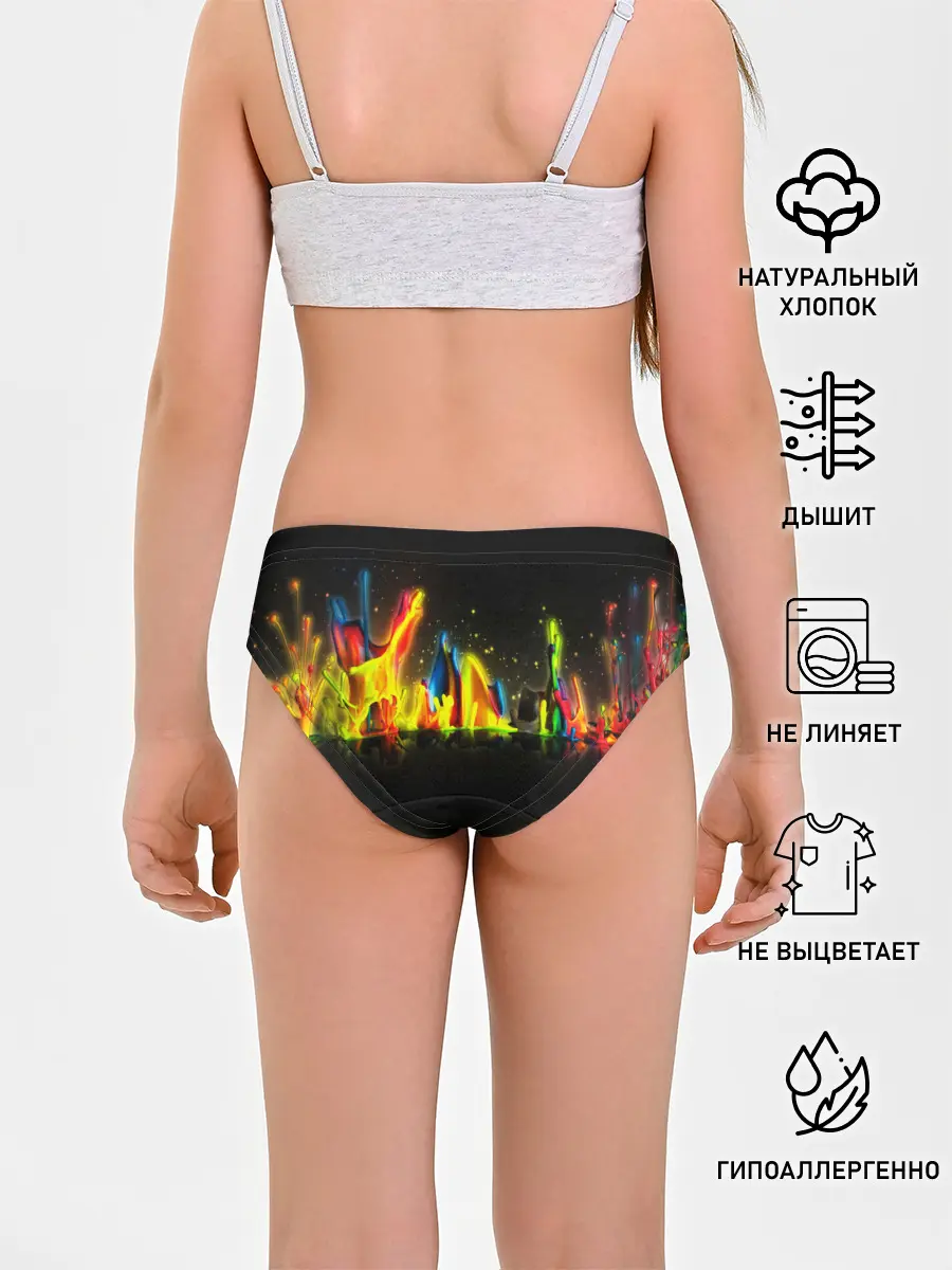 Трусы для девочек / КРАСКИ В НЕОНЕ