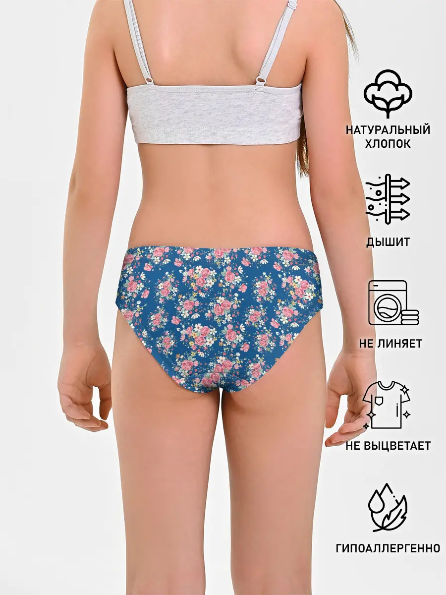 Трусы для девочек / Розы и Ромашки