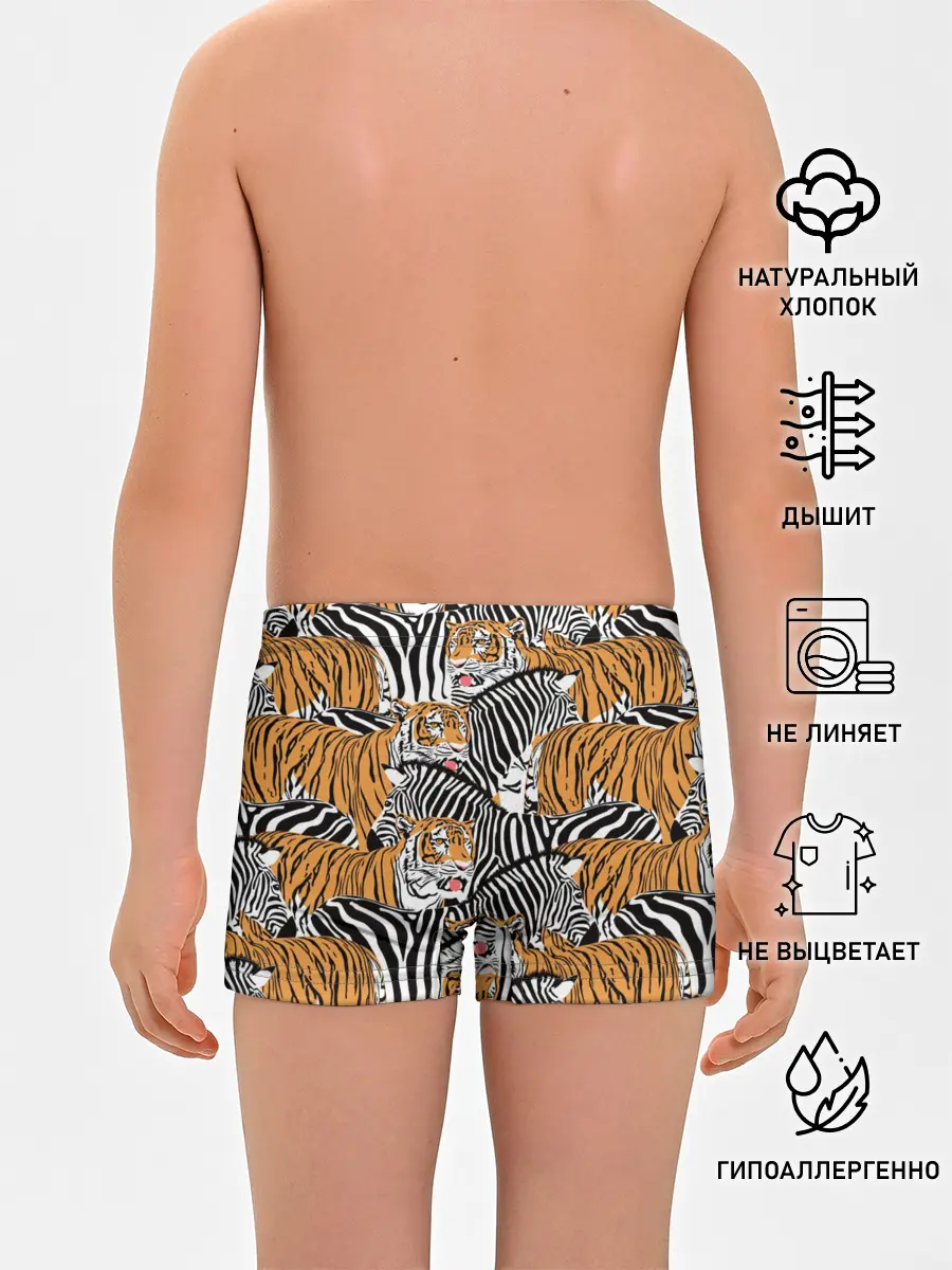 Трусы для мальчиков / Тигры и зебры