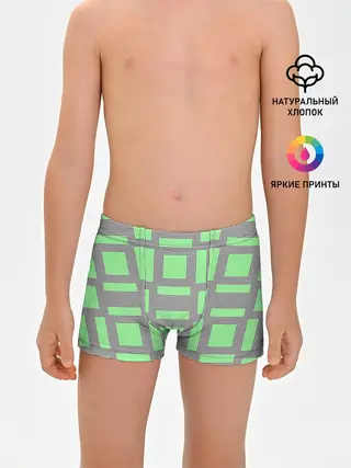 Трусы для мальчиков / Пиксели зеленые