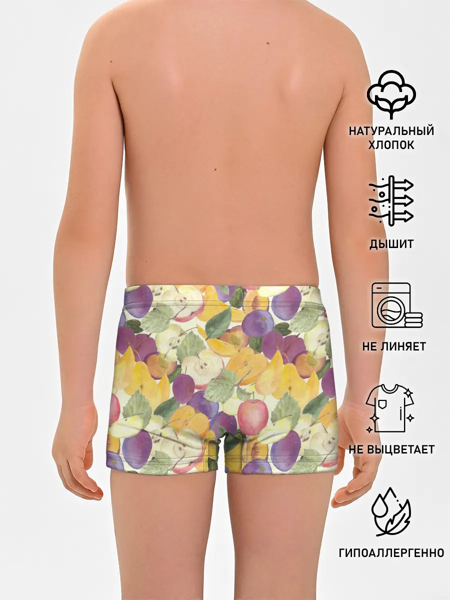 Трусы для мальчиков / Фрукты. Фруктовый сад