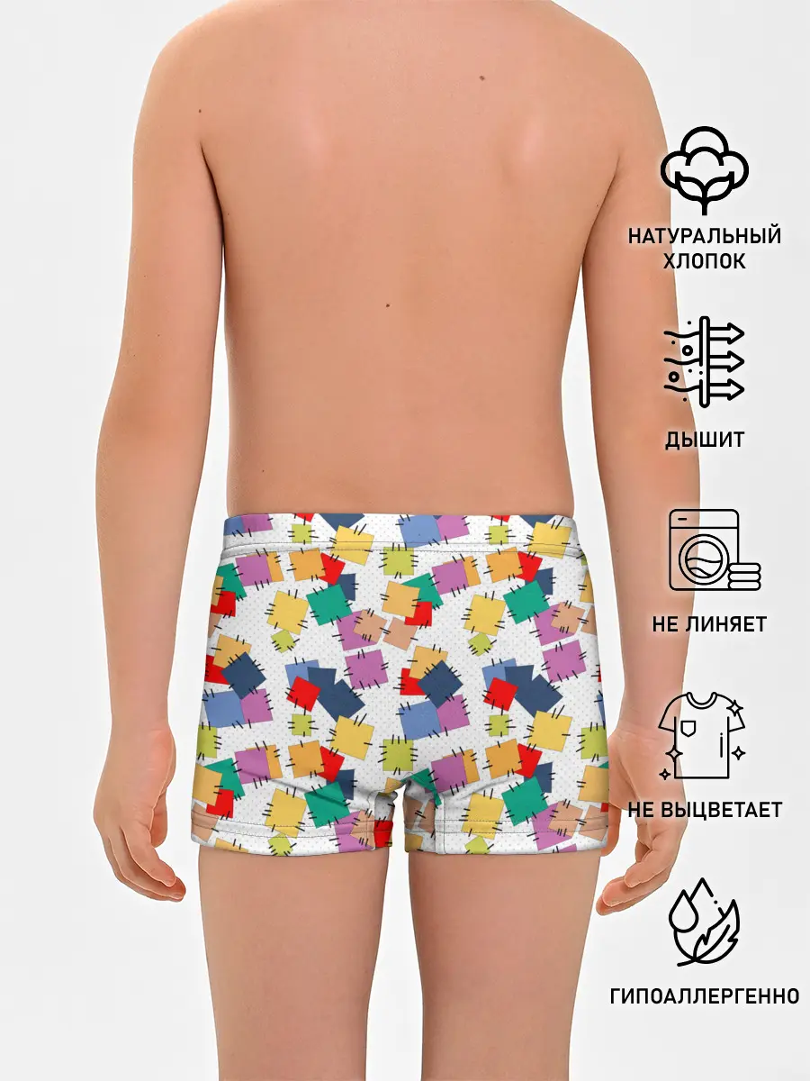 Трусы для мальчиков / Ретро узор-заплатки.