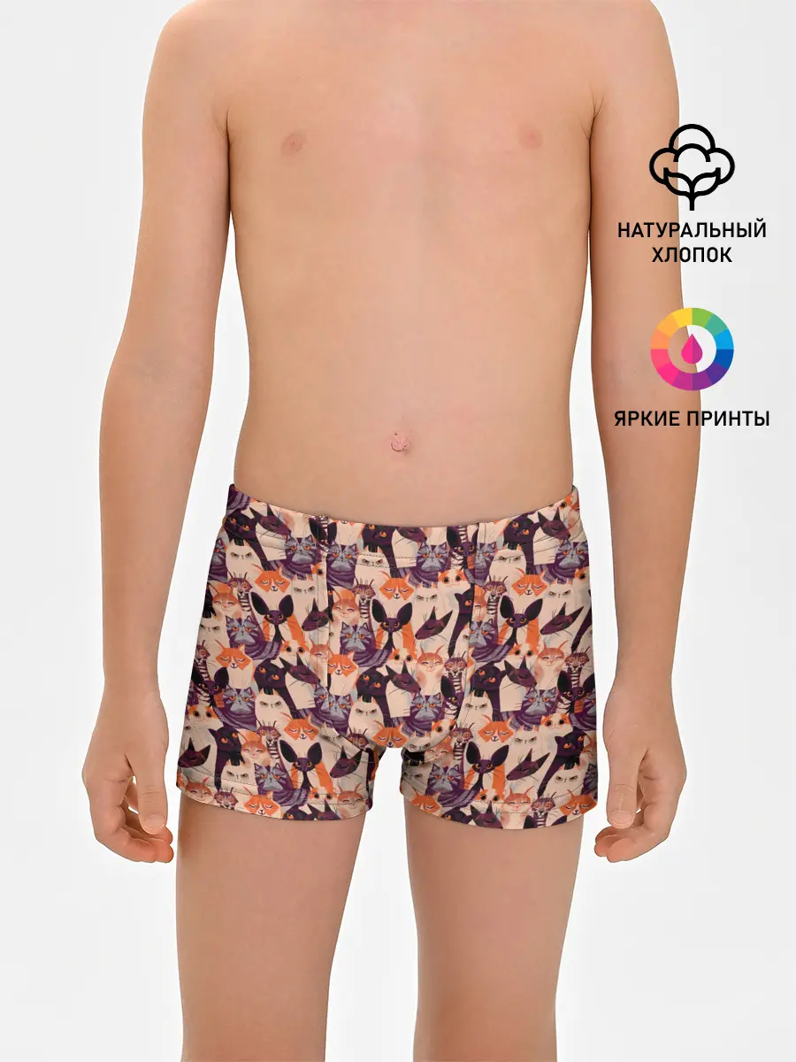 Трусы для мальчиков / Мемные Коты Паттерн