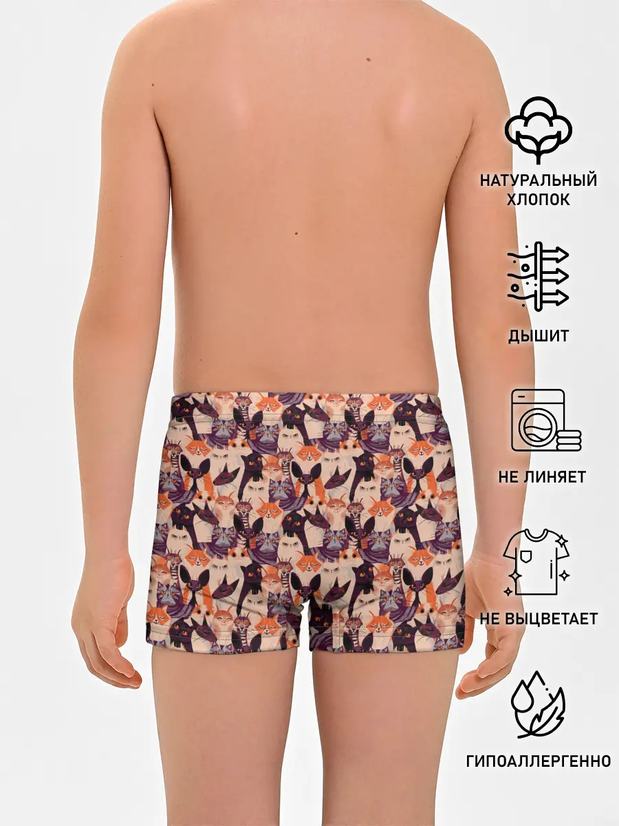 Трусы для мальчиков / Мемные Коты Паттерн