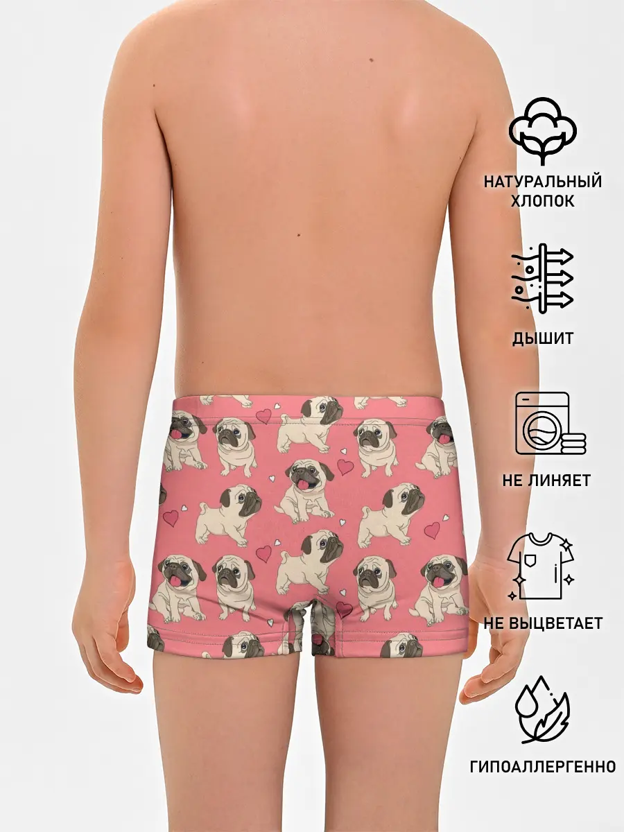 Трусы для мальчиков / Мопсики и Сердечки