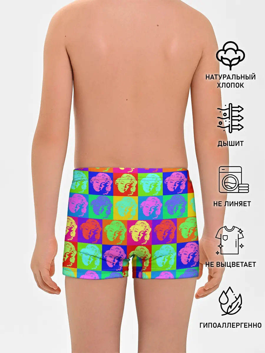 Трусы для мальчиков / pop-art Marilyn Monroe