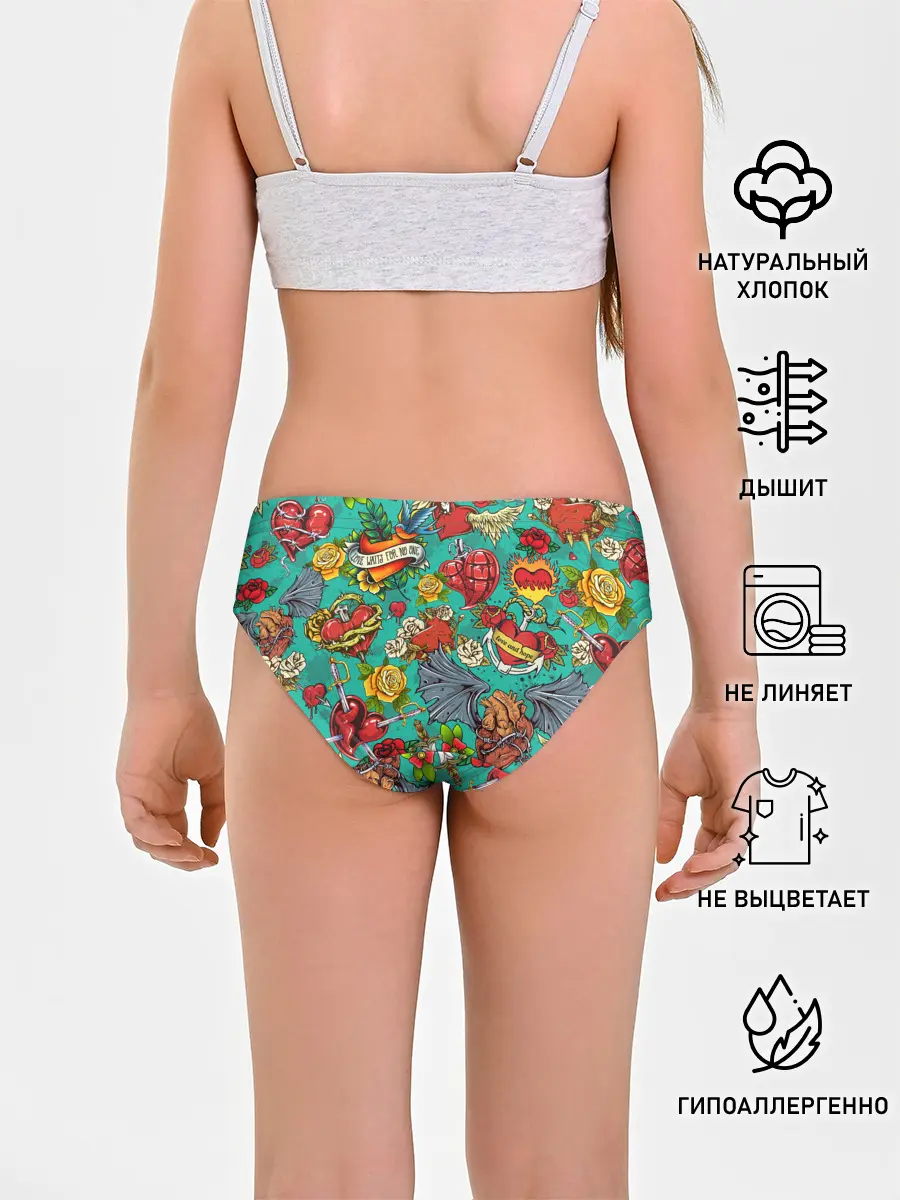 Трусы для девочек / Дела сердечные tattoo