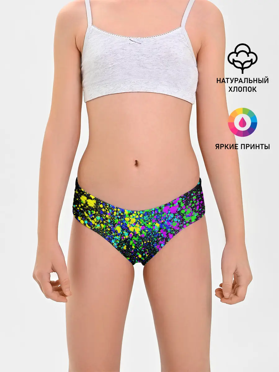 Трусы для девочек / Неоновые краски лета