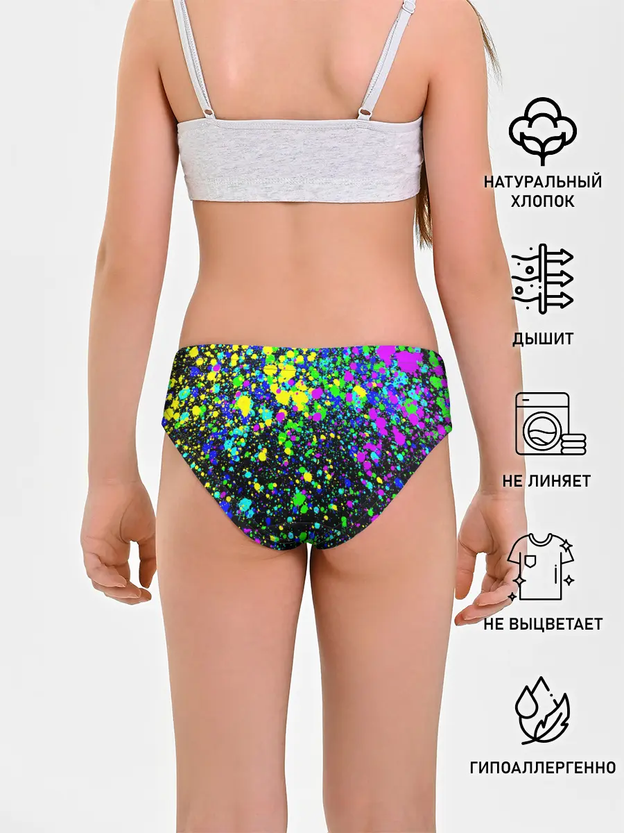 Трусы для девочек / Неоновые краски лета