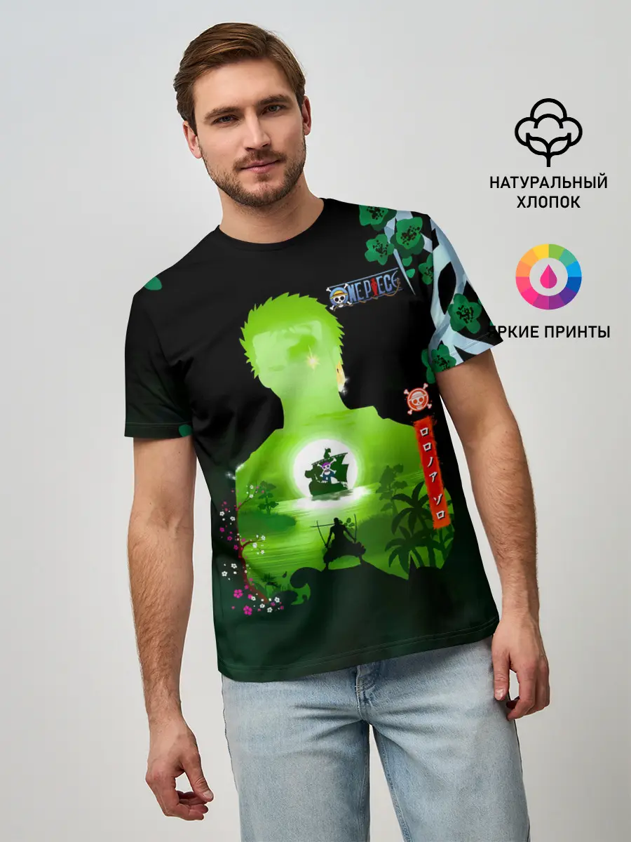 Мужская базовая футболка / Зоро One Piece. Большой куш