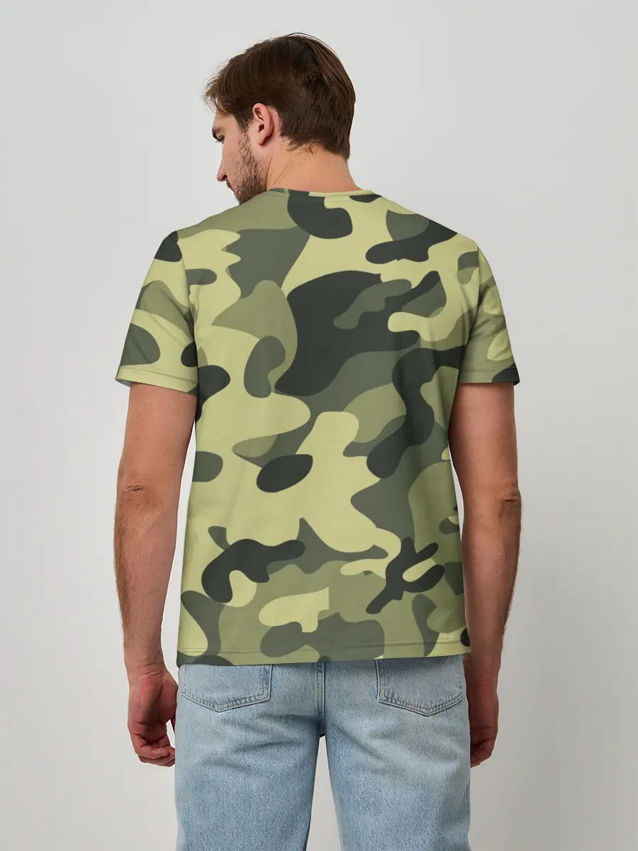 Мужская базовая футболка / Камуфляж Хаки