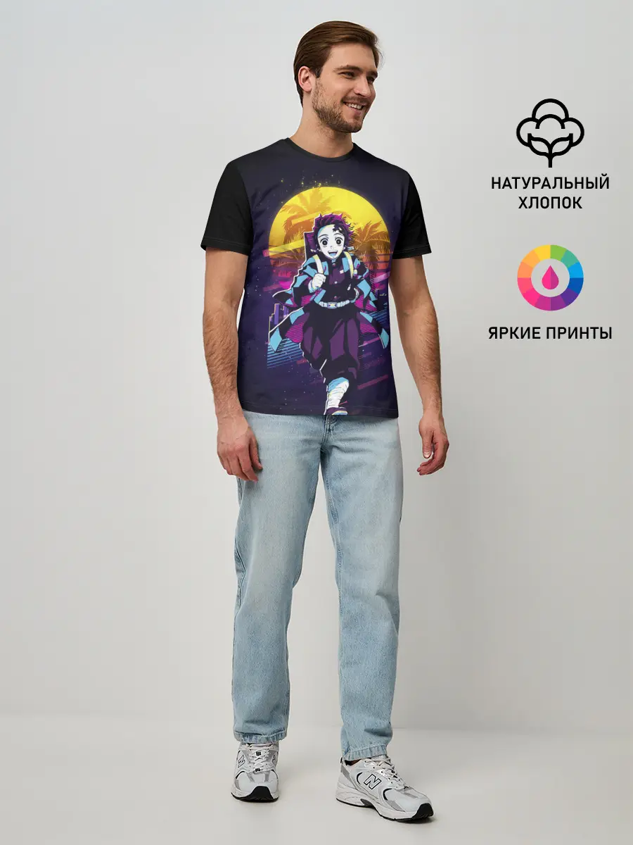 Мужская базовая футболка / Танджиро Камадо Kimetsu no Yaiba