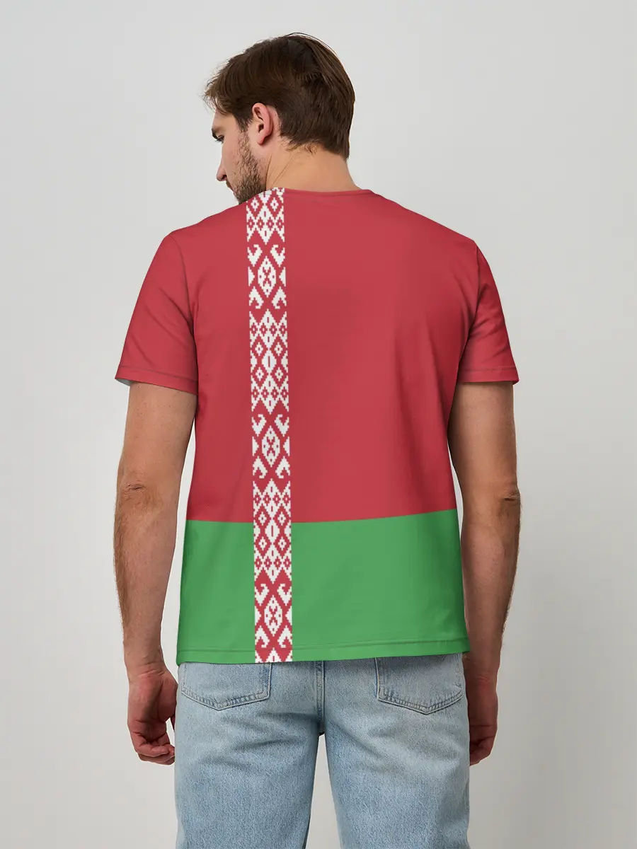 Мужская базовая футболка / Белоруссия, лента с гербом