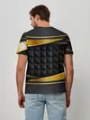 Мужская базовая футболка / 3D luxury black gold Плиты 3Д