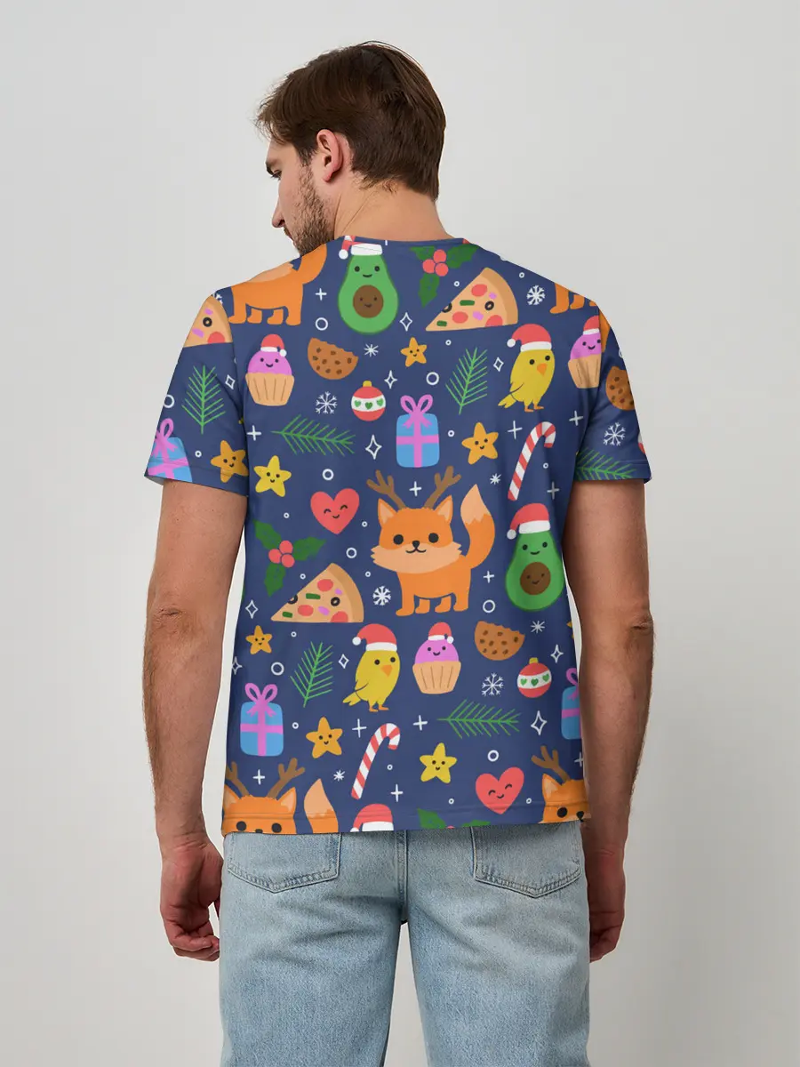 Мужская базовая футболка / Новогодний макет