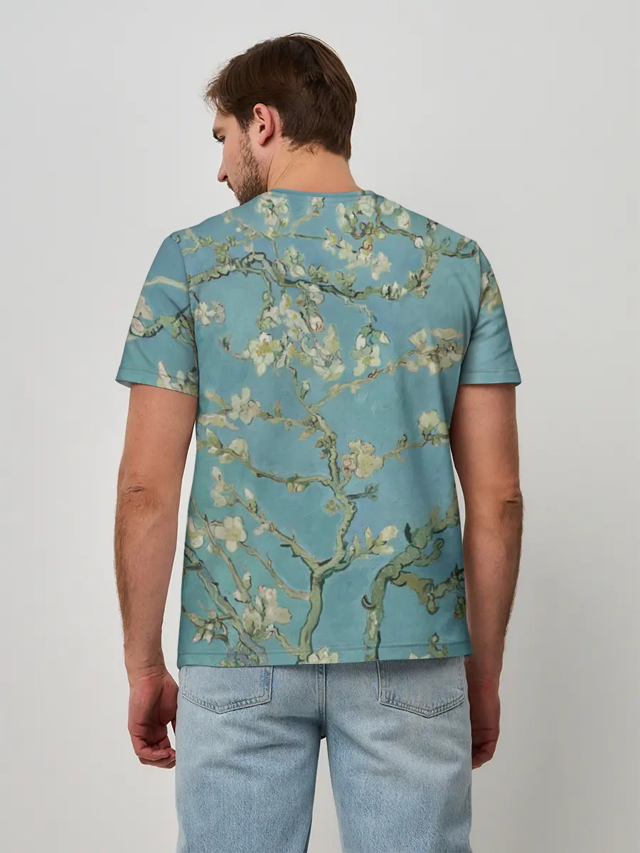 Мужская базовая футболка / Ван Гог Цветущие ветки миндаля
