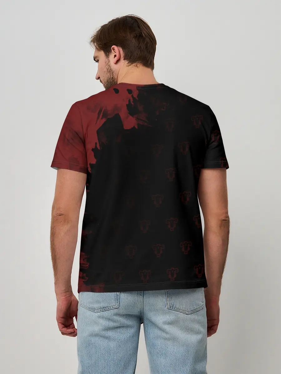 Мужская базовая футболка / Чёрный клевер Аста с мечом