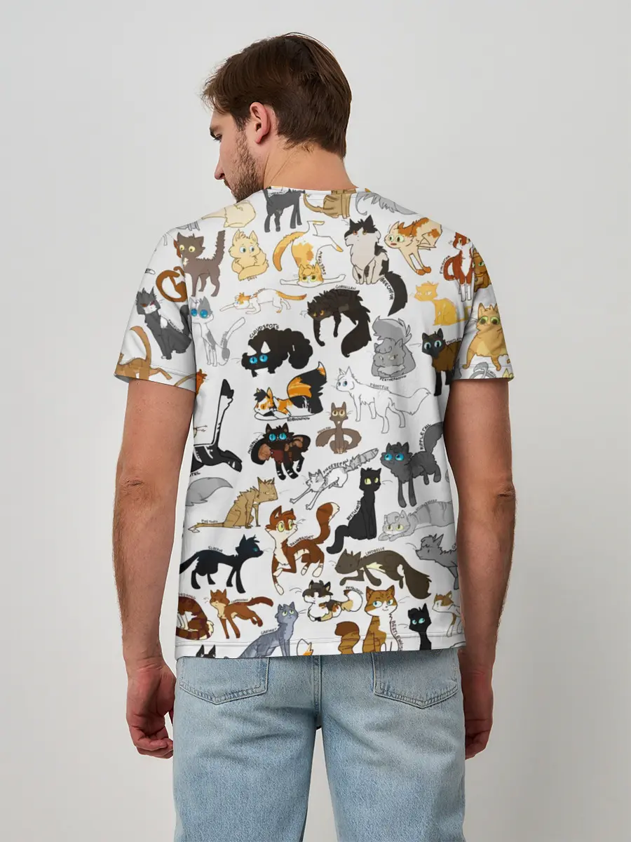 Мужская базовая футболка / Котоколлаж 03