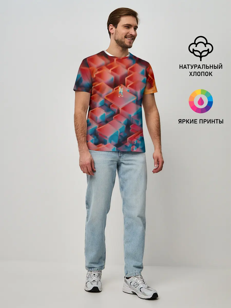 Мужская базовая футболка / Неоновая пара