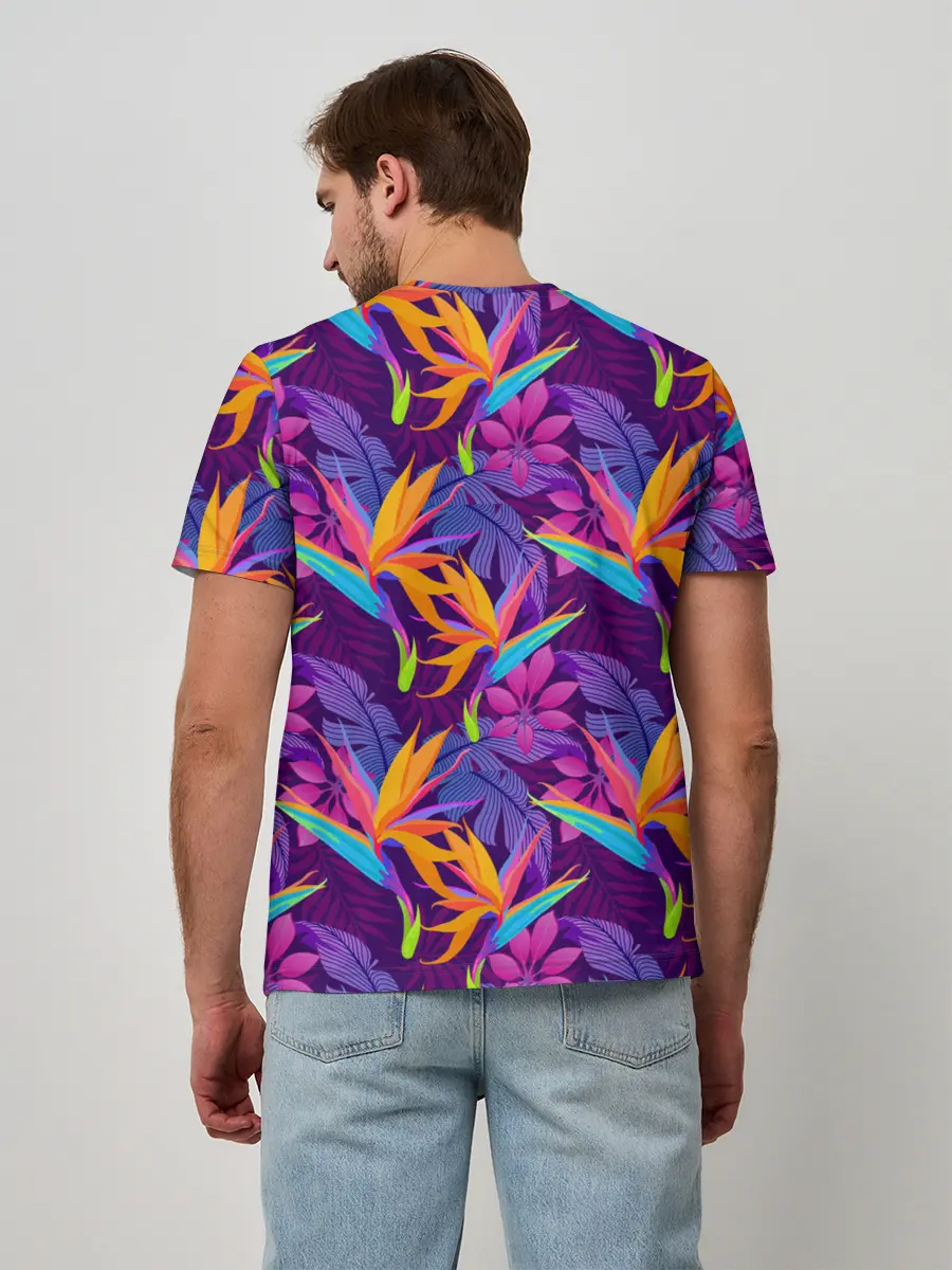 Мужская базовая футболка / Тропические листья