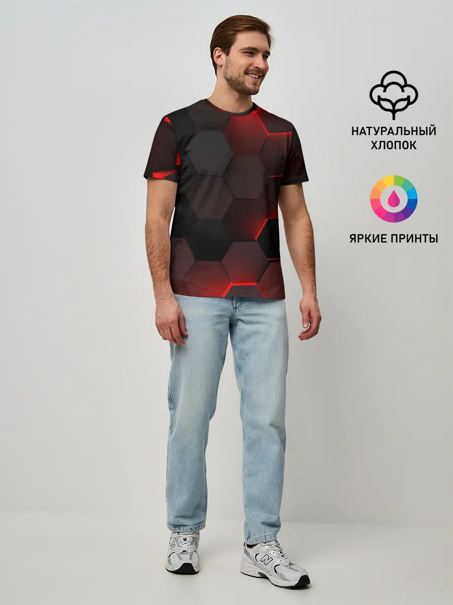 Мужская базовая футболка / 3D плиты