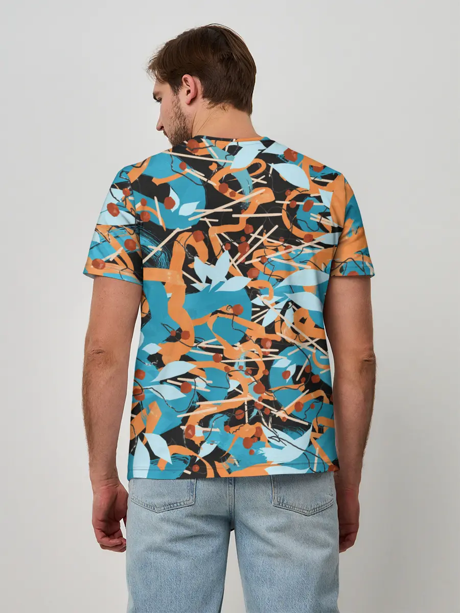 Мужская базовая футболка / Яркие линии