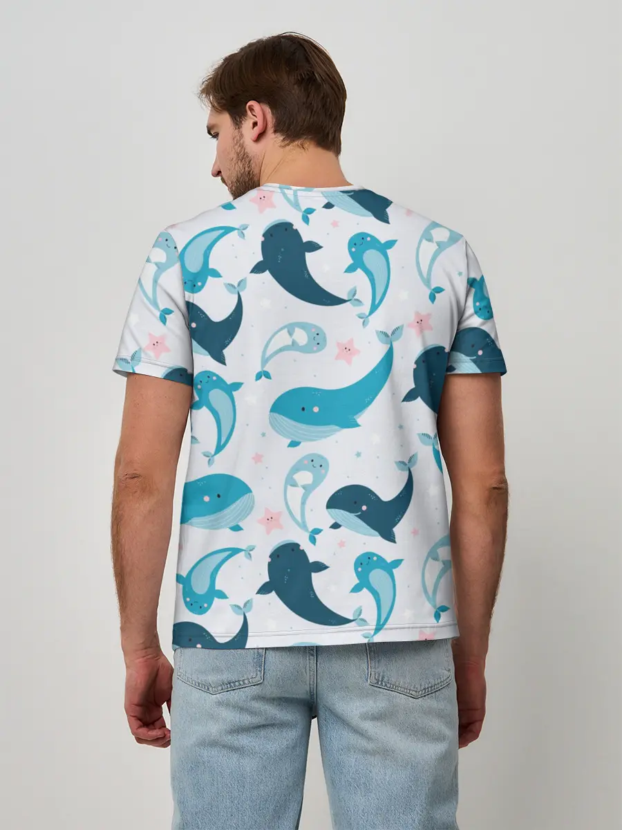 Мужская базовая футболка / Киты и тюлени