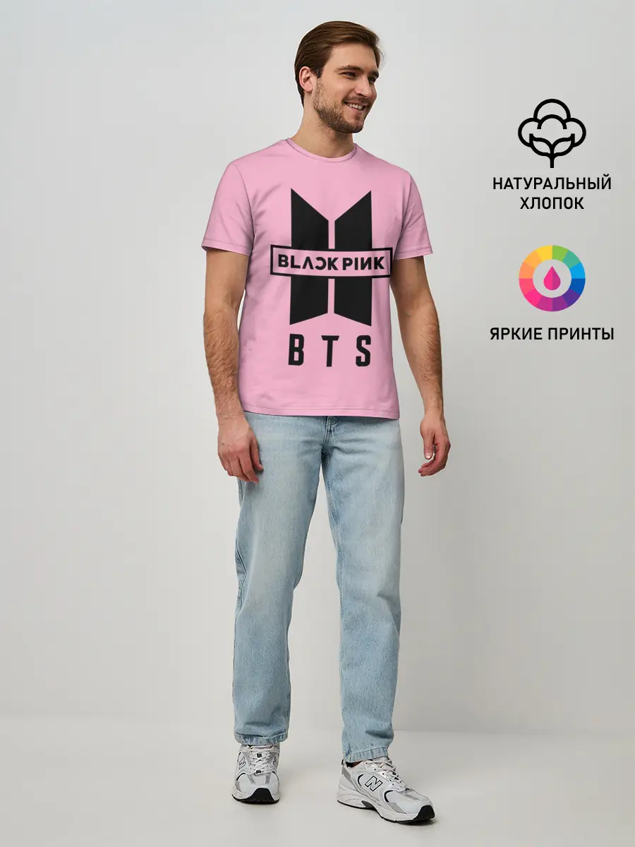 Мужская базовая футболка / BTS and BLACKPINK